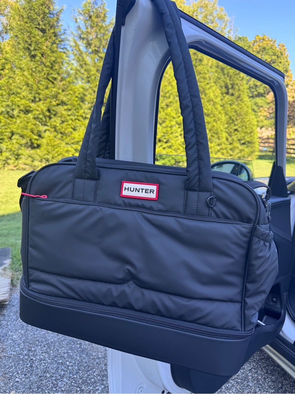 Hunter Black Quilted Travel Weekend Bag